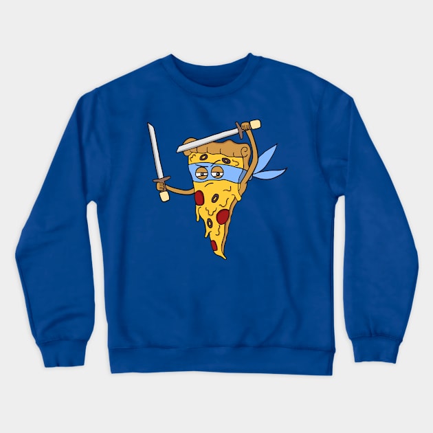 Blue Ninja Pizza Crewneck Sweatshirt by krimons